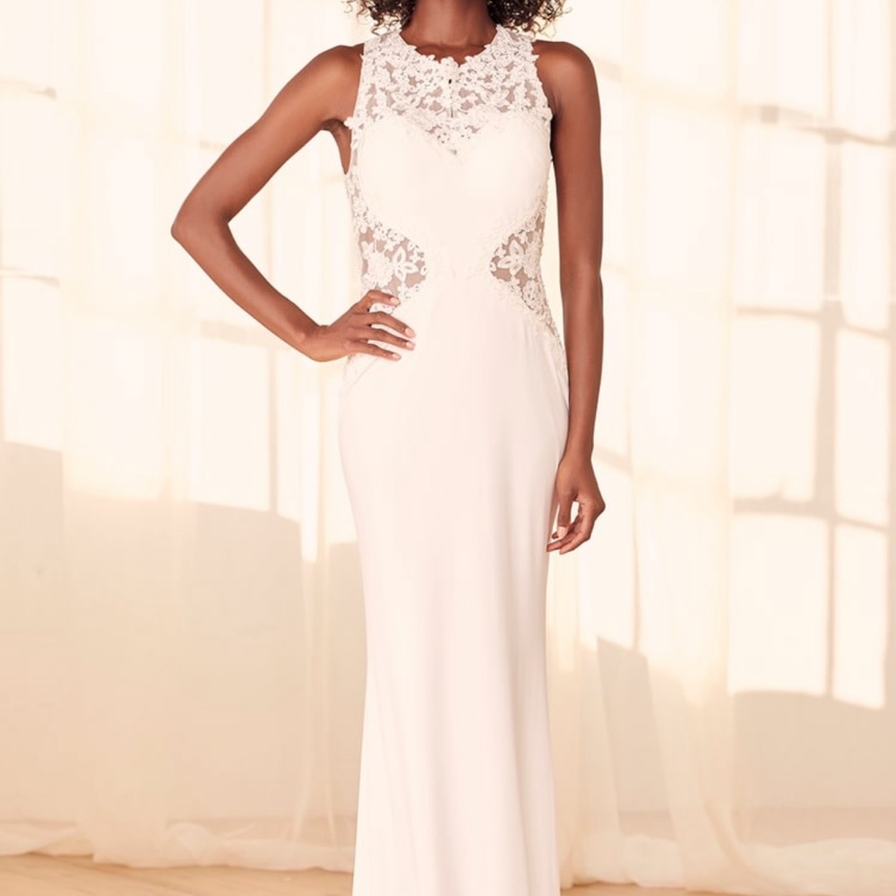 NWT Lulus White Lace Wedding  Dress